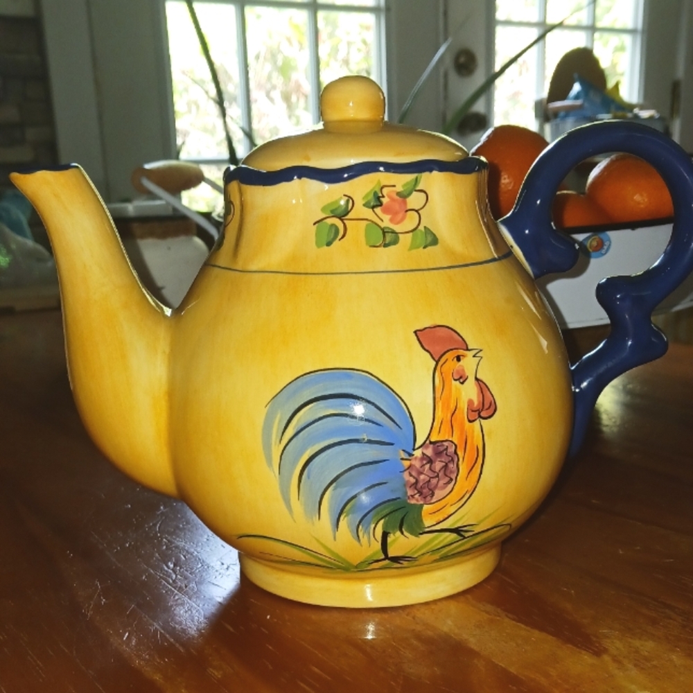Vintage Ceramic 6in Rooster Teapot by Cracker Barrel